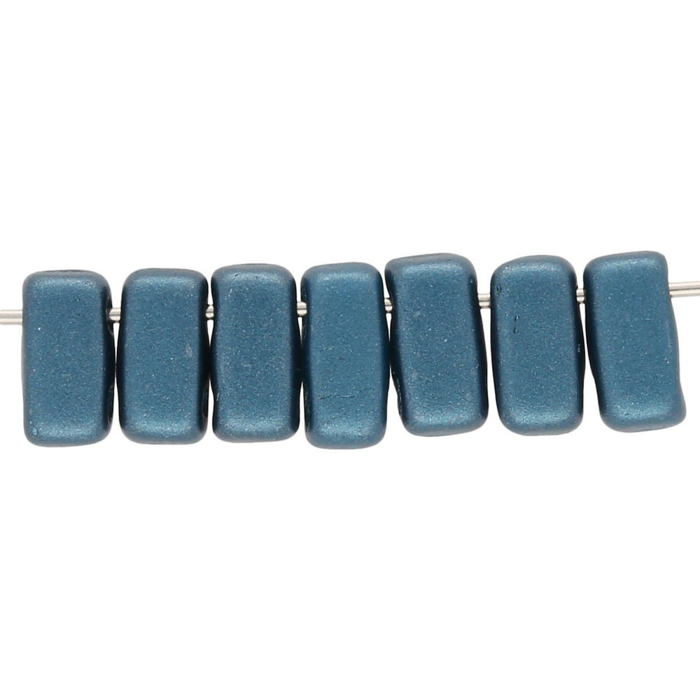 Bricks CzechMates 6x3 mm - Pearl Coat Steel Blue - PerlineBeads