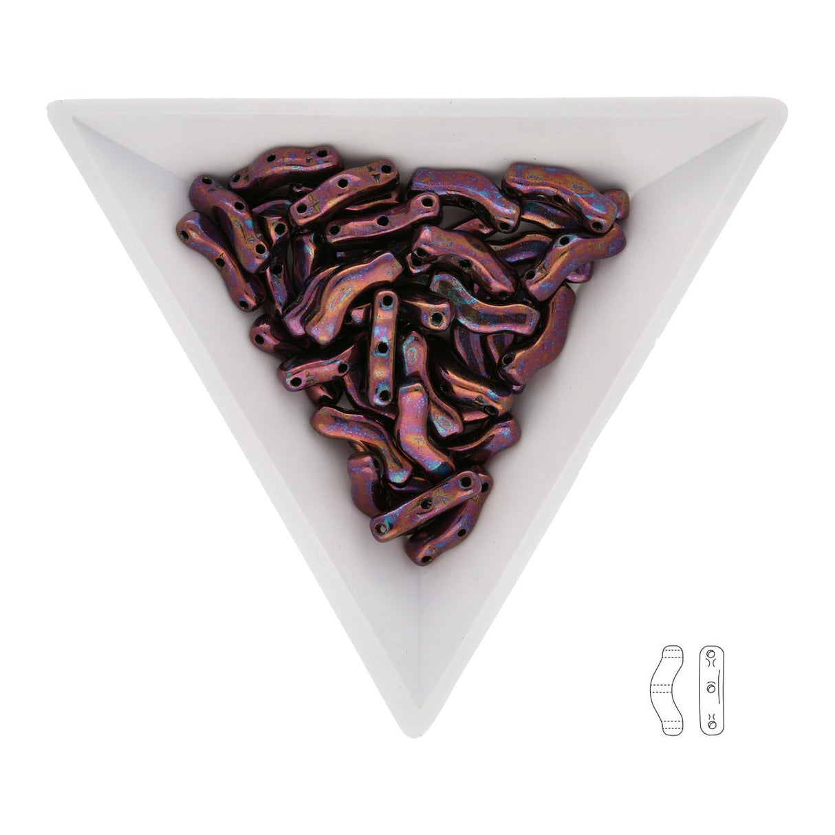 Bridge 3x12 mm – Jet Iris Luster - PerlineBeads