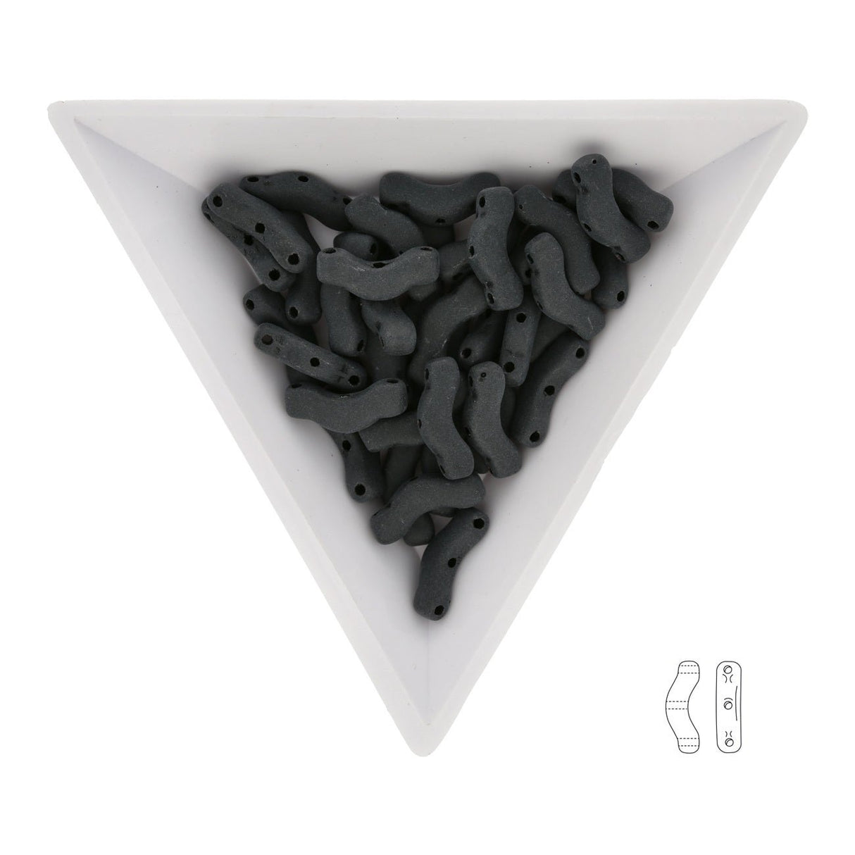 Bridge 3x12 mm – Jet Matte - PerlineBeads