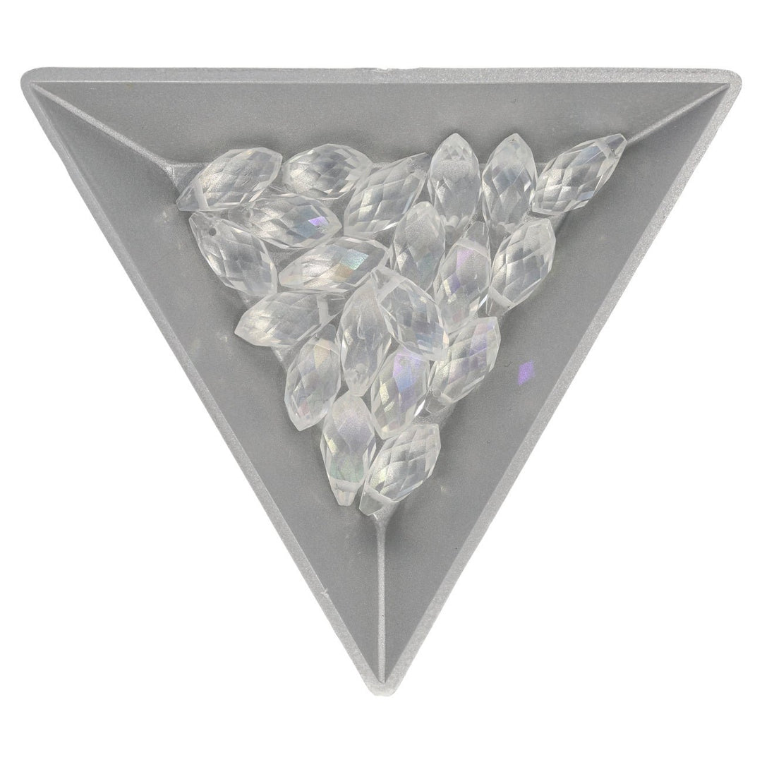 Briolette Glasperlen mit seitlichem Loch 12x6 mm- Crystal AB - PerlineBeads