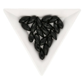 Briolette Glasperlen mit seitlichem Loch 13x6 mm - Black - PerlineBeads