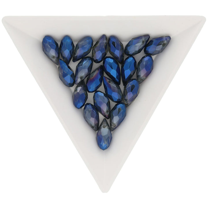 Briolettes Glasperlen mit seitlichem Loch 12x6 mm - Blue - PerlineBeads