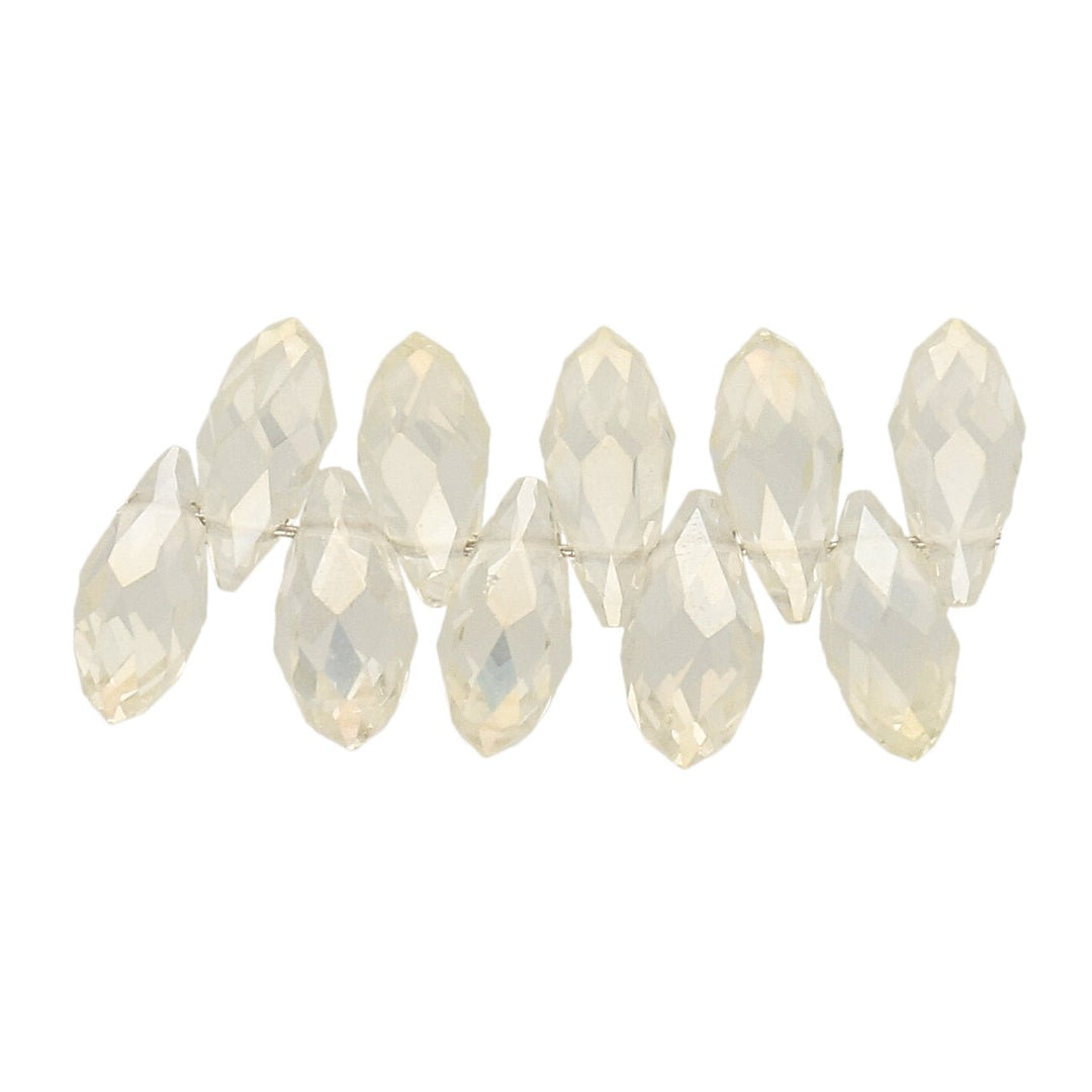 Briolettes Glasperlen mit seitlichem Loch 12x6 mm - Champagne - PerlineBeads