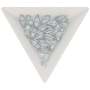 Briolettes Glasperlen mit seitlichem Loch 12x6 mm - Light Grey - PerlineBeads