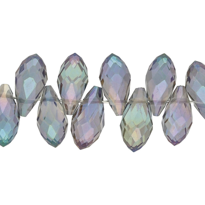 Briolettes Glasperlen mit seitlichem Loch 12x6 mm - Lila - PerlineBeads