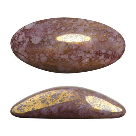 Cabochon Athos 3D par Puca® 20 x 10 mm - Opaque Amethyst Bronze (2 Stk.) - PerlineBeads