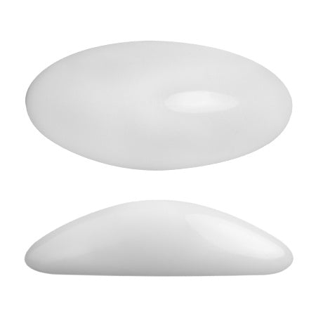 Cabochon Athos 3D par Puca® 20 x 10 mm - Opaque White (2 Stk.) - PerlineBeads