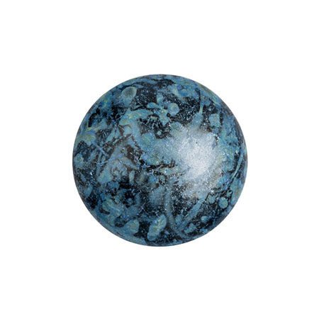 Cabochon par Puca® - 14 mm - Metallic Mat Blue Spotted (2 Stk.) - PerlineBeads