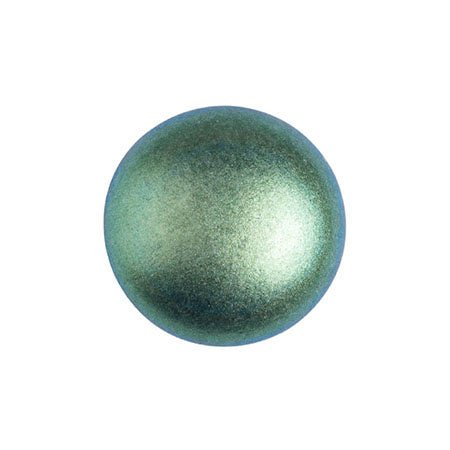 Cabochon par Puca® - 14 mm - Metallic Mat Green Turquoise (2 Stk.) - PerlineBeads