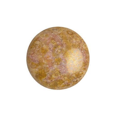 Cabochon par Puca® - 14 mm - Opaque Mix Rose/Gold Ceramic Look (2 Stk.) - PerlineBeads