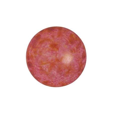 Cabochon par Puca® - 14 mm - Opaque Rose Spotted (2 Stk.) - PerlineBeads