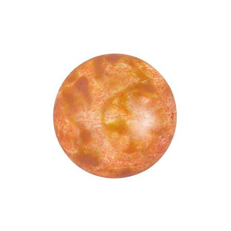 Cabochon par Puca® - 14 mm - Opaque Salmon Spotted (2 Stk.) - PerlineBeads