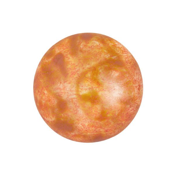 Cabochon par Puca® - 18 mm - Opaque Salmon Spotted - PerlineBeads