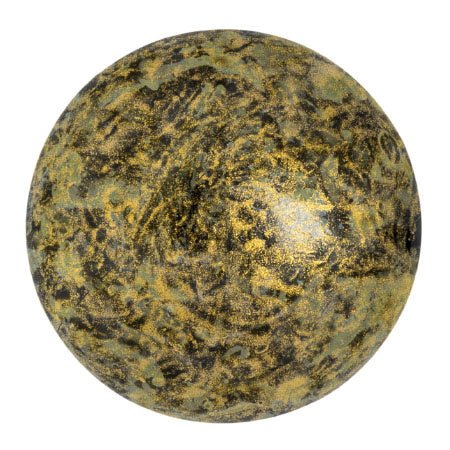 Cabochon par Puca® - 25 mm - Metallic Mat Old Gold Spotted - PerlineBeads