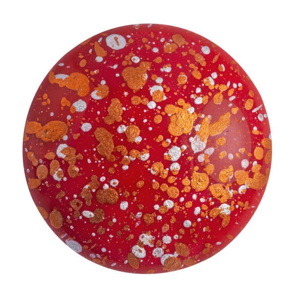 Cabochon par Puca - 25 mm - Opaque Coral Red Tweedy - PerlineBeads