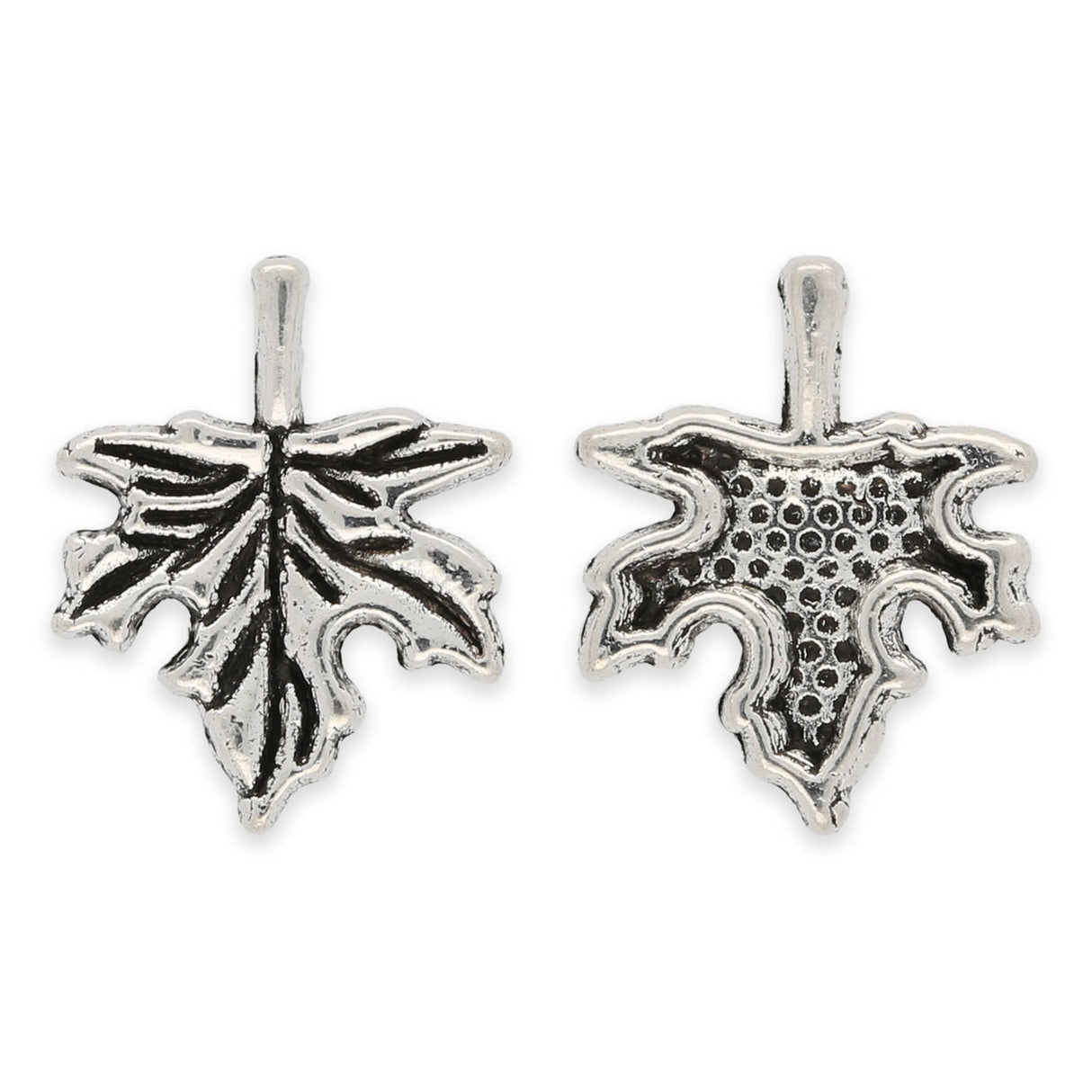 Charm-Anhänger Ahornblatt, Farbe antik Silber - PerlineBeads