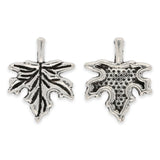 Charm-Anhänger Ahornblatt, Farbe antik Silber - PerlineBeads