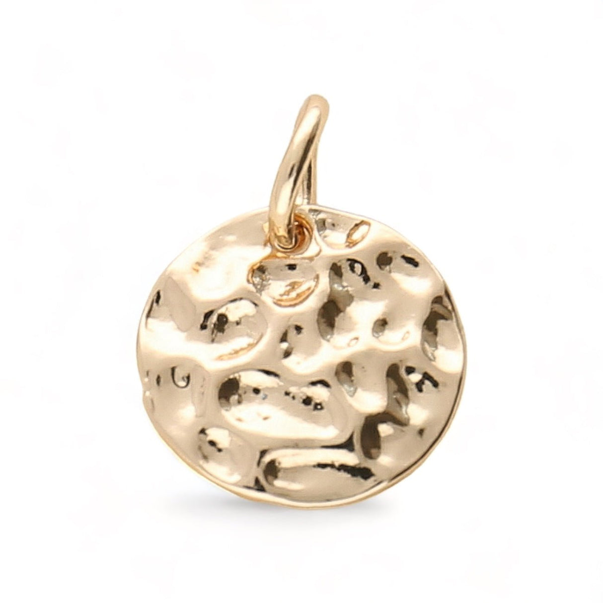 Charm-Anhänger Rund (gehämmert) - PerlineBeads