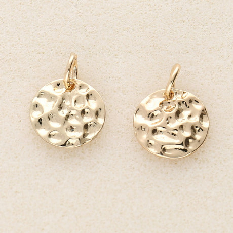 Charm-Anhänger Rund (gehämmert) - PerlineBeads