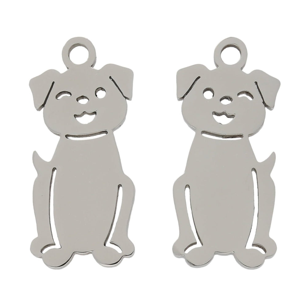 Charm/Anhänger "Hund" – Farbe Silber - PerlineBeads