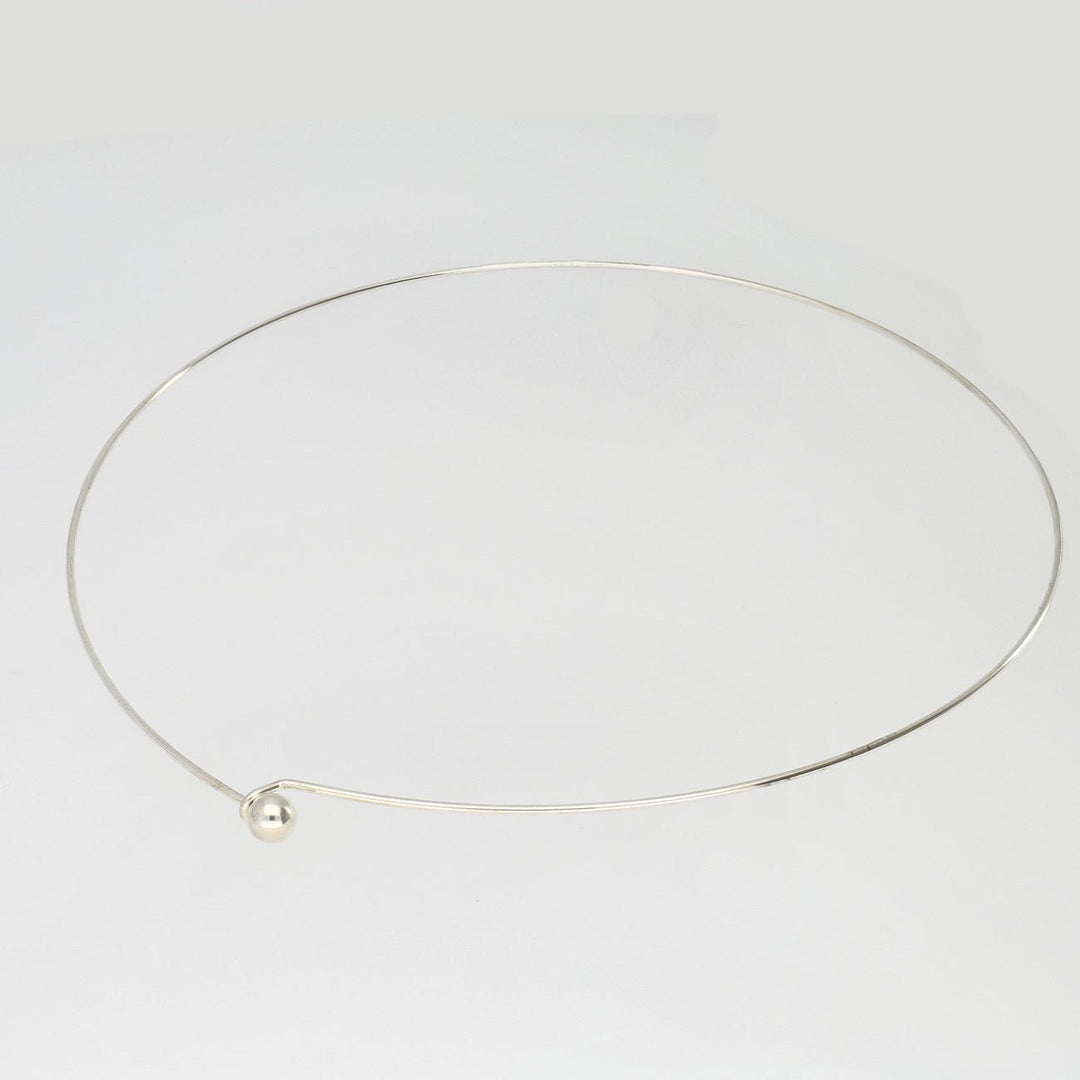Choker-Halskette steif - Farbe Platin - PerlineBeads