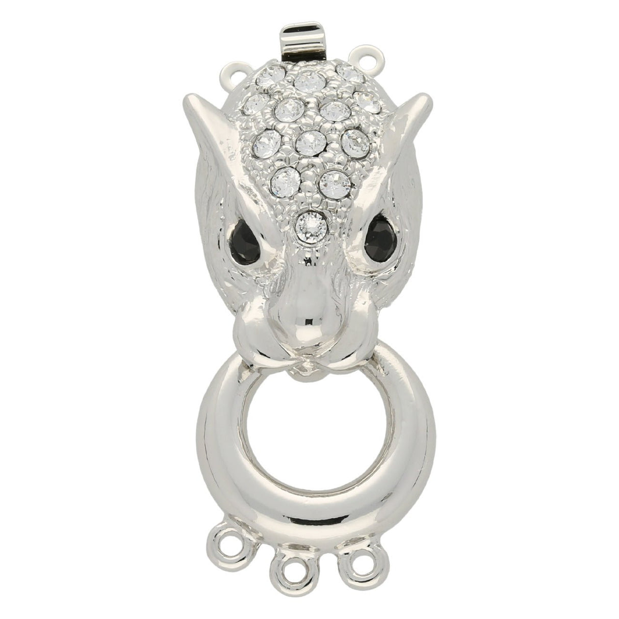 Claspgarten Neumann – Schmuck-Federverschluss 3-reihig - Auflage Rhodium - PerlineBeads