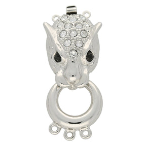 Claspgarten Neumann – Schmuck-Federverschluss 3-reihig - Auflage Rhodium - PerlineBeads