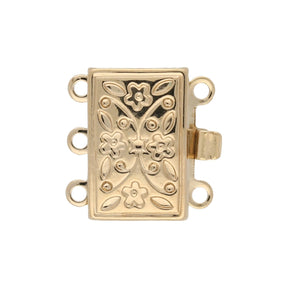 Claspgarten Neumann – Schmuck-Federverschluss 3-reihig - vergoldet - PerlineBeads