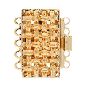 Claspgarten Neumann – Schmuck-Federverschluss 5-reihig - vergoldet - PerlineBeads