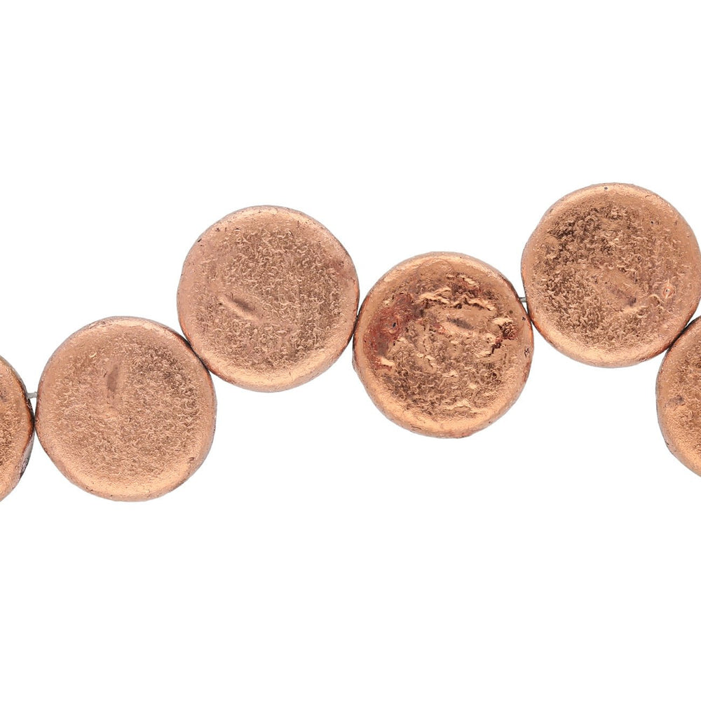 Coin 14 mm Glasperle – Etch Jet Full Capri - PerlineBeads