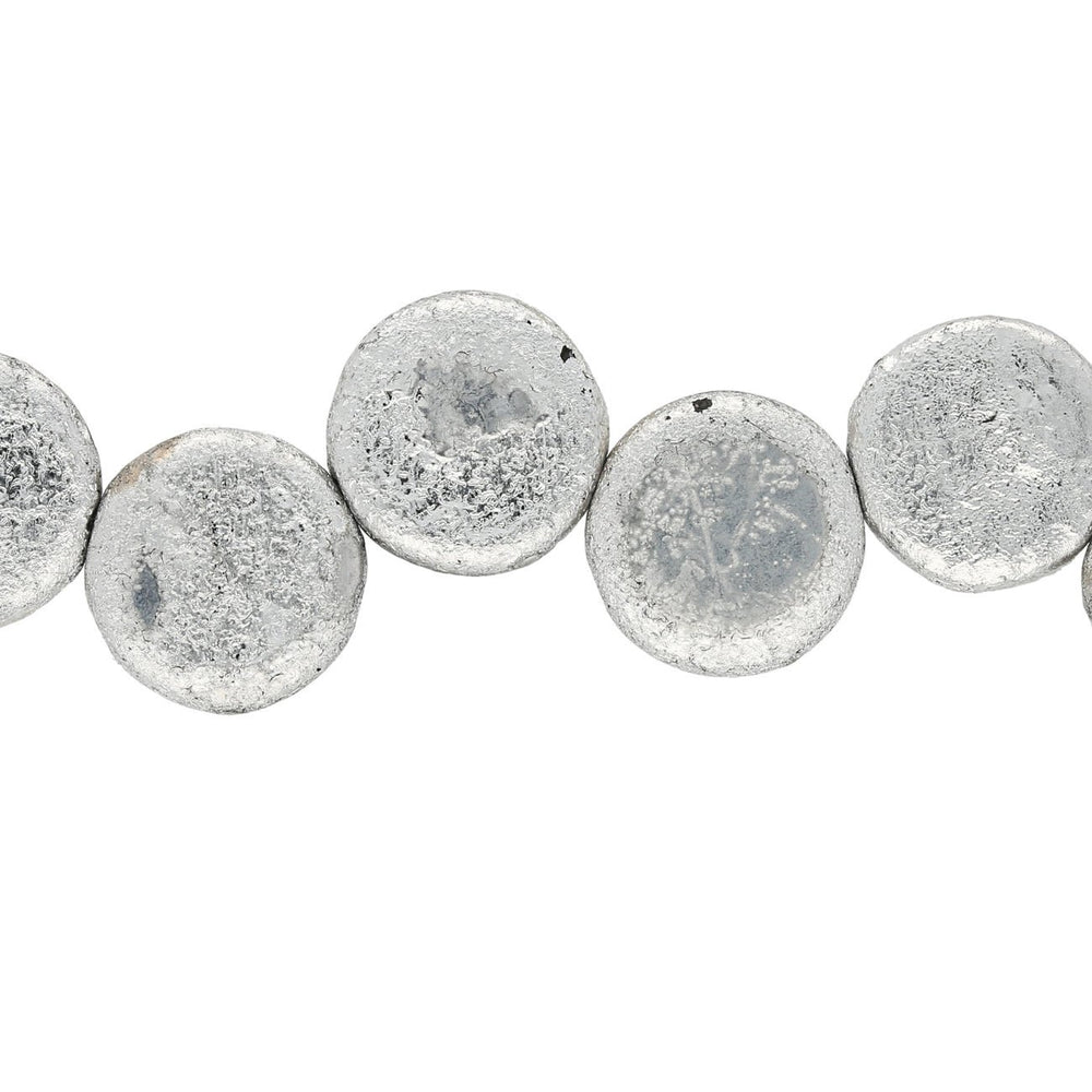 Coin 14 mm Glasperle – Etch Jet Full Labrador - PerlineBeads