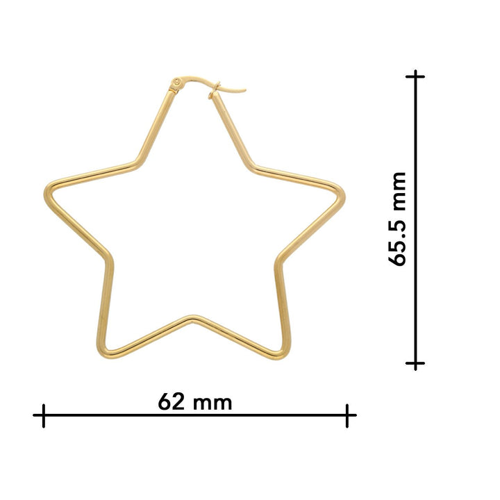 Creolen Sternform - Edelstahl – Farbe Gold - PerlineBeads