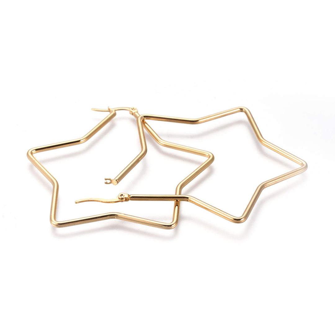 Creolen Sternform - Edelstahl – Farbe Gold - PerlineBeads