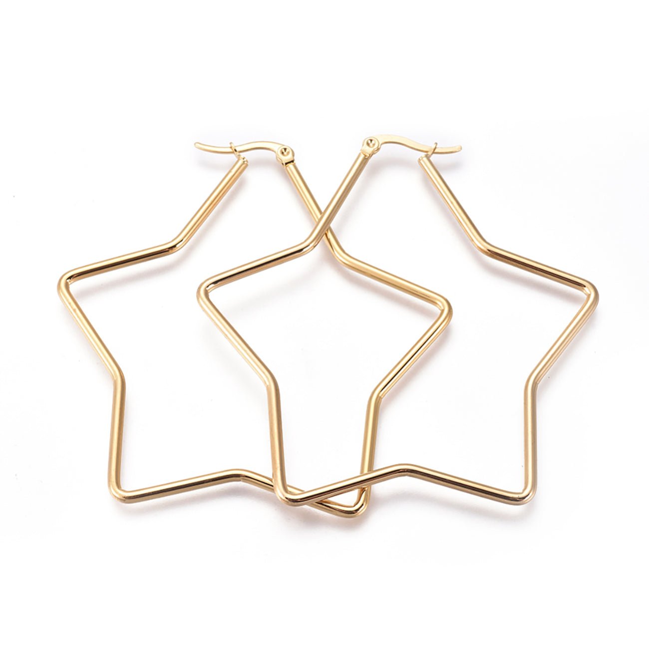 Creolen Sternform - Edelstahl – Farbe Gold - PerlineBeads