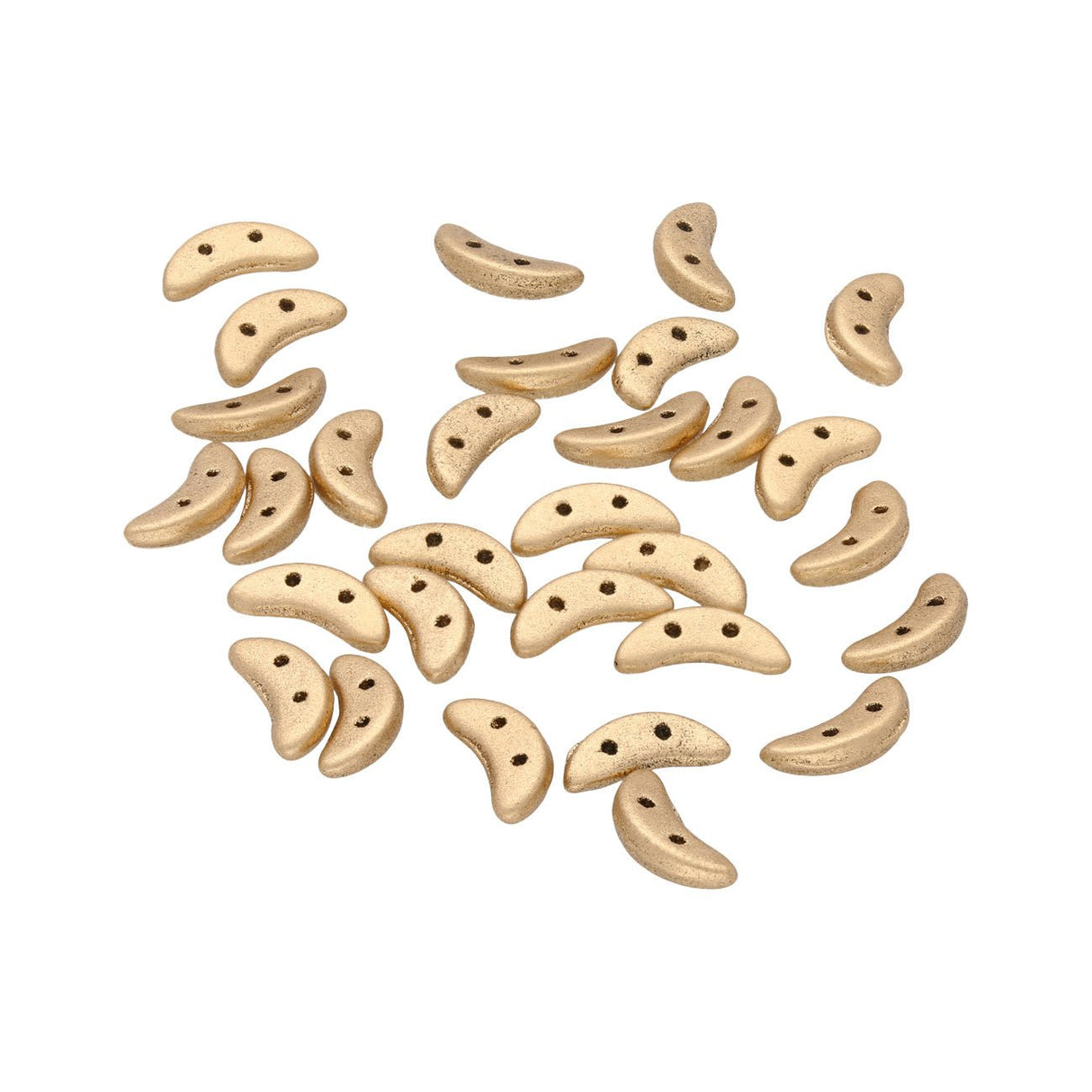 Crescent 3 x 10 mm - Matte Metallic Flax - PerlineBeads