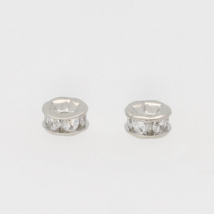 Cubic Zirkonia Spacer Perle – Farbe Platinum - PerlineBeads
