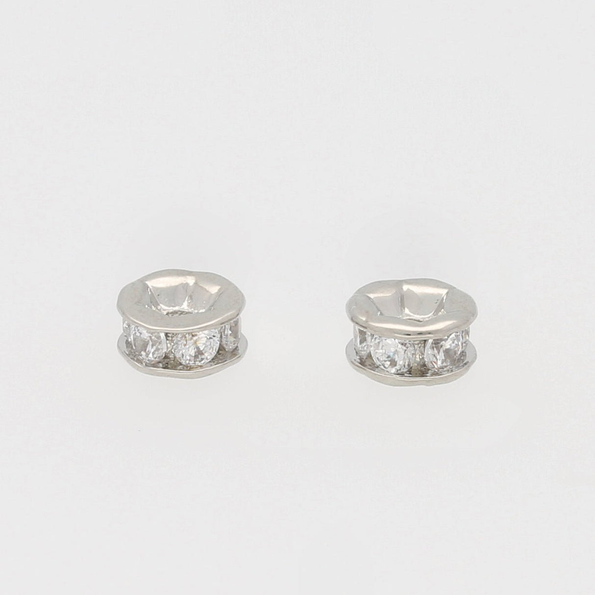 Cubic Zirkonia Spacer Perle – Farbe Platinum - PerlineBeads