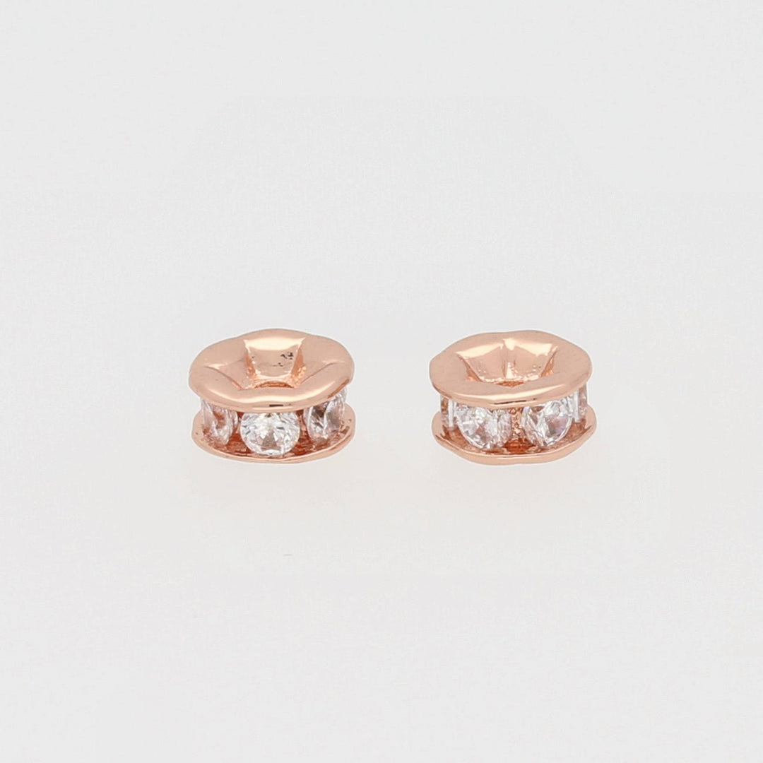 Cubic Zirkonia Spacer Perle – Farbe Rose Gold - PerlineBeads