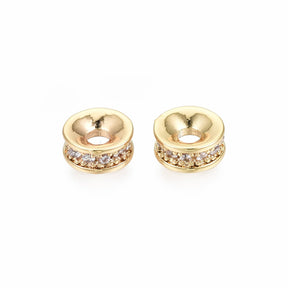 Cubic Zirkonia Spacer Perle – vergoldet - PerlineBeads