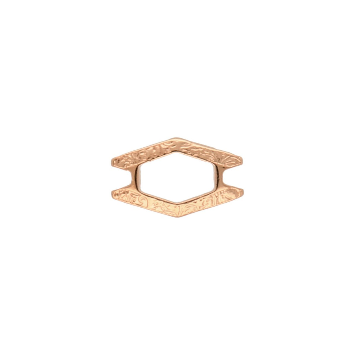 Cymbal™ Alado-SuperDuo Bead Connector - Rose Gold Plate - PerlineBeads