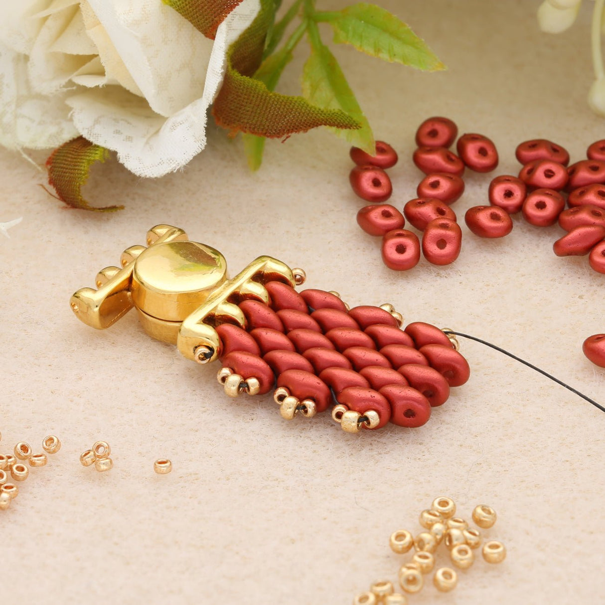 Cymbal™ Ateni IV SuperDuo Magnetic Clasp - 24K Gold Plate - PerlineBeads
