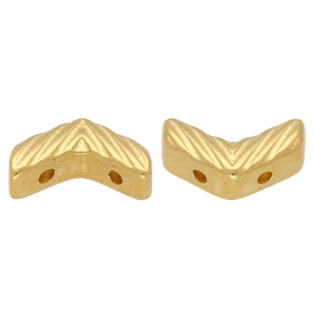 Cymbal™ Avessalos-Chevron Bead Substitute - Gold Plate - PerlineBeads