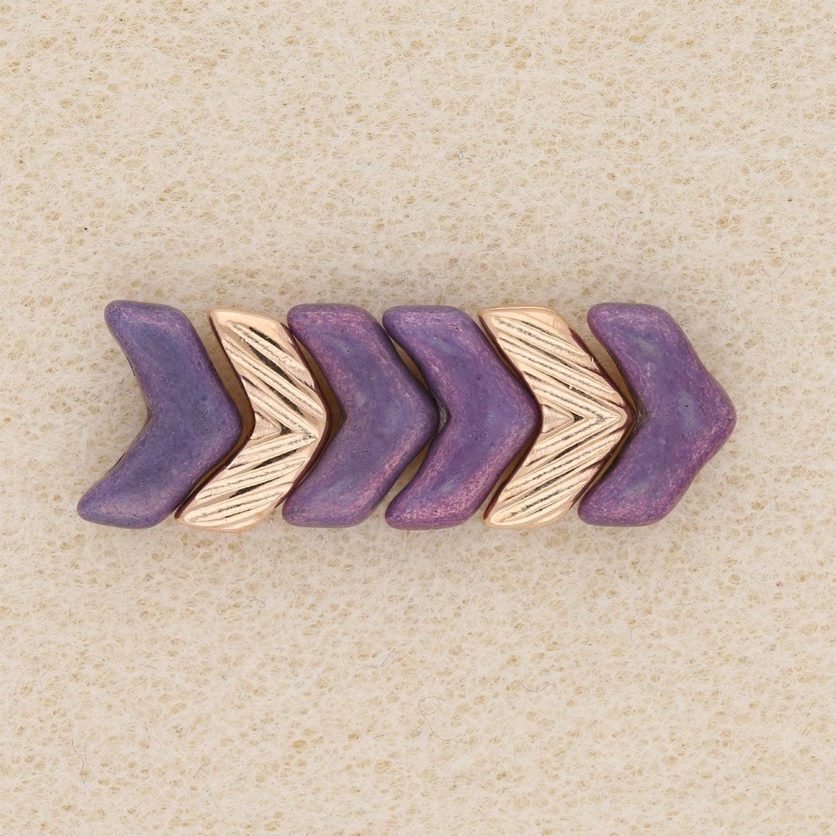 Cymbal™ Avessalos-Chevron Bead Substitute - Rose Gold Plate - PerlineBeads