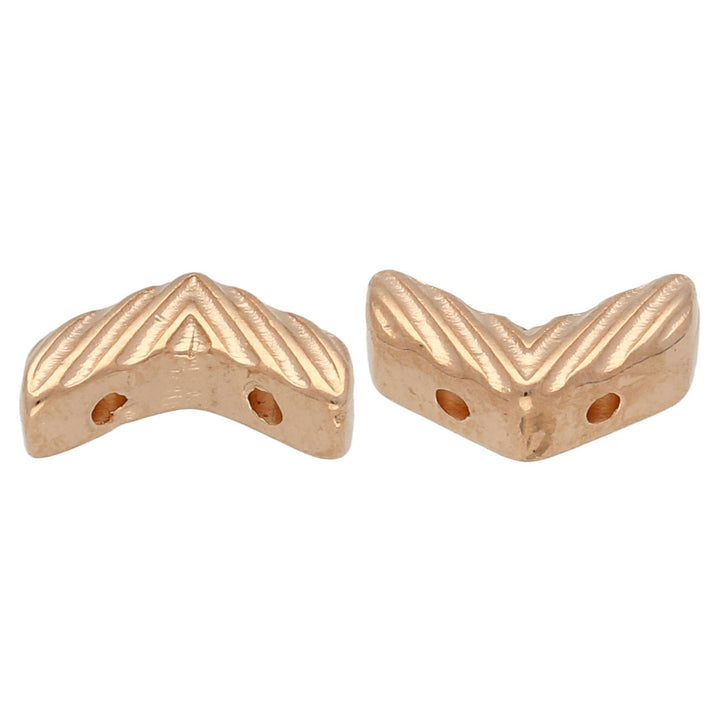 Cymbal™ Avessalos-Chevron Bead Substitute - Rose Gold Plate - PerlineBeads