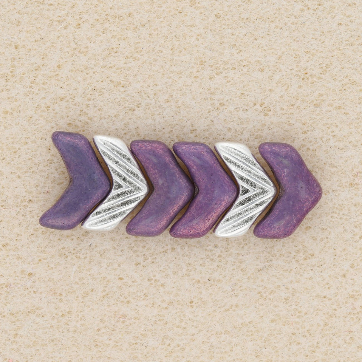 Cymbal™ Avessalos-Chevron Bead Substitute - Silver Plate - PerlineBeads