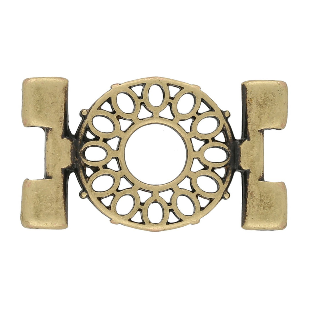 Cymbal™ Detis-Tila Bead Connector – Antique Brass Plate - PerlineBeads