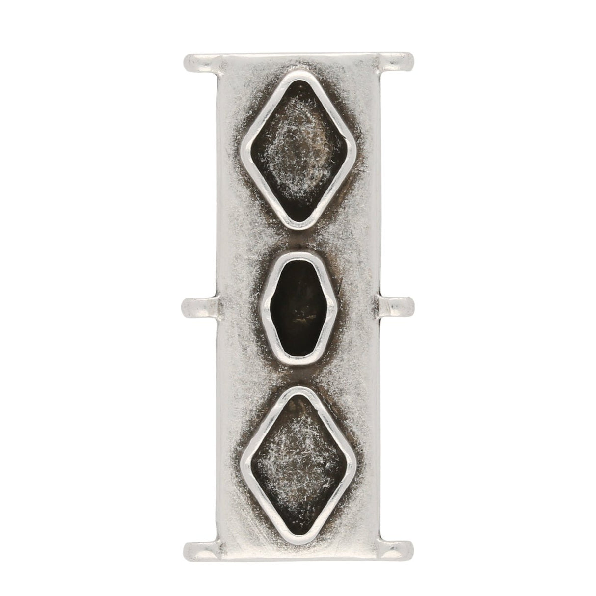 Cymbal™ Gerakari Delica Bead Connector - Antique Silver Plate - PerlineBeads