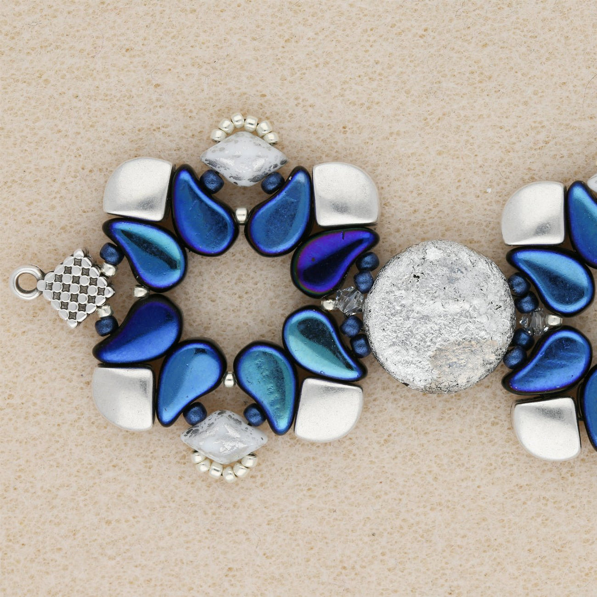 Cymbal™ Kardiani-Silky Side Bead - Antique Silver Plate - PerlineBeads