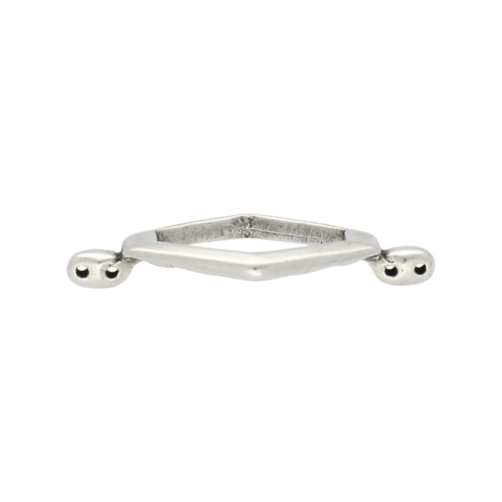 Cymbal™ Kotroni-SuperDuo Bead Connector - Silver Plate - PerlineBeads