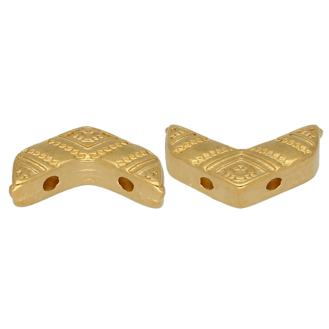 Cymbal™ Koudouro-Chevron Bead Substitute - Gold Plate - PerlineBeads